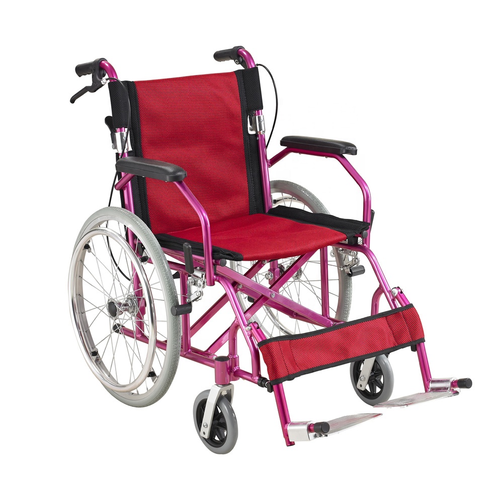 Homecare Wheelchair Foldable Free Spare Parts Lightweight Aluminum Outdoor for Sale ALK863LAJP-20" Class I Convenient 1PC/CTN