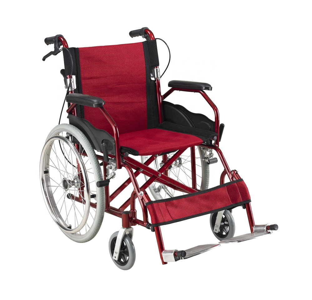 Homecare Wheelchair Foldable Free Spare Parts Lightweight Aluminum Outdoor for Sale ALK863LAJP-20" Class I Convenient 1PC/CTN