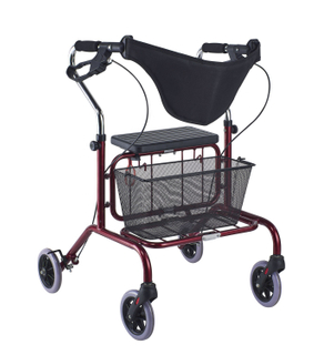 Walker Rollator Four Wheels with Shopping Bag Class II 1 YEAR Free Spare Parts Training Apparatus 15-20 Days Walking Aid ALK327