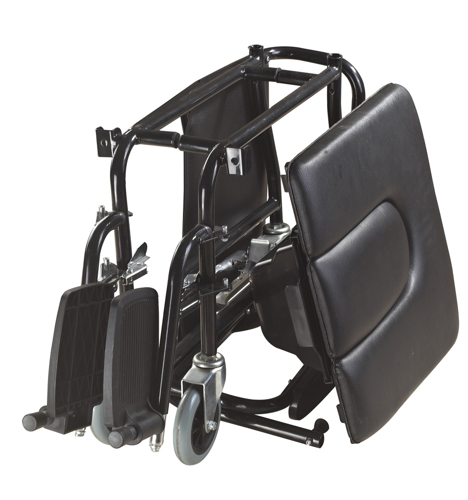 Steel Folding Commode Wheelchair Rehabilitation Therapy Supplies Commode Chair Health Care Standard Size Homecare Hospital